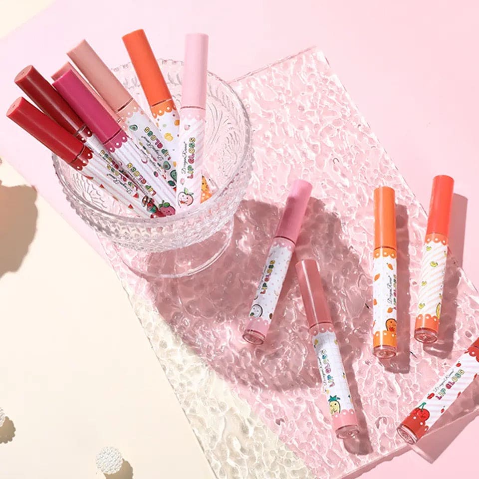 Set Of 3 Fruity Lip Gloss, Velvet Matte Lipstick, Natural Matte Lip Balm, Waterproof Moisturizing Lasting Beauty Makeup Lipstick, Long-Lasting Liquid Lipstick