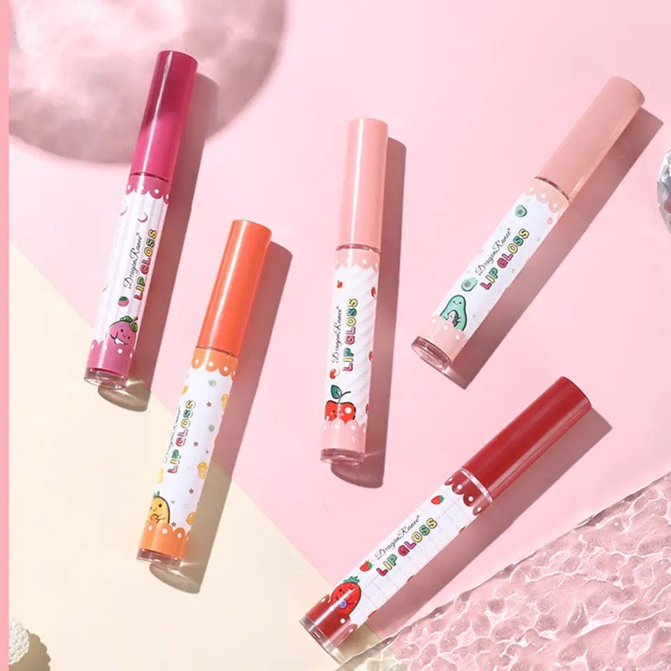 Set Of 3 Fruity Lip Gloss, Velvet Matte Lipstick, Natural Matte Lip Balm, Waterproof Moisturizing Lasting Beauty Makeup Lipstick, Long-Lasting Liquid Lipstick