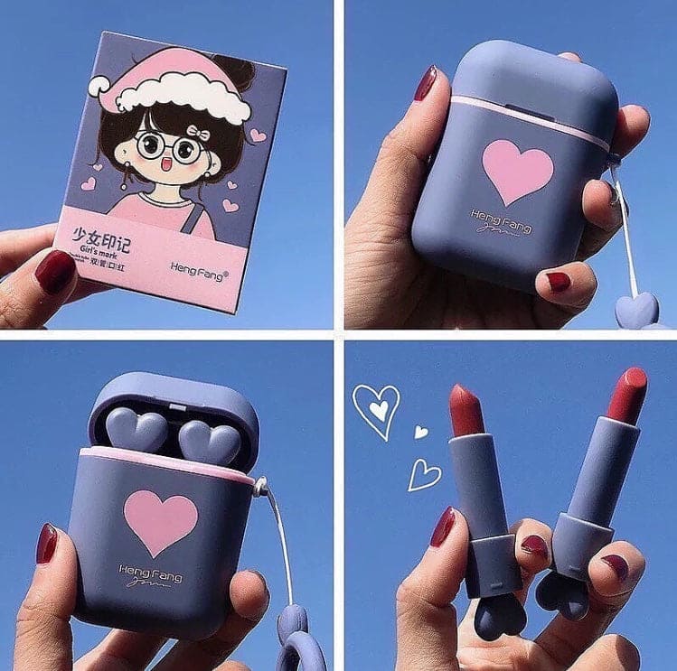 Heng Fang Airpods Lipsticks, 2 Colors Long Lasting Lipsticks, Cute Waterproof Matte Lipsticks