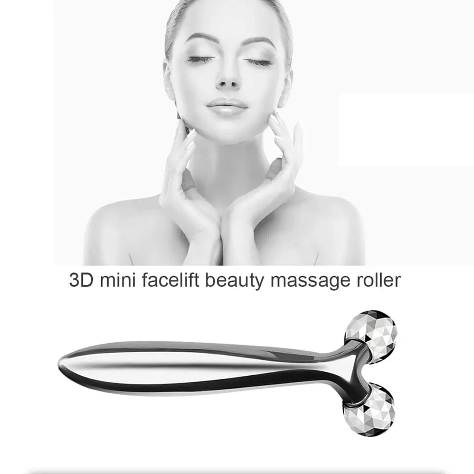 3D Diamond Cut Face And Body Slimming Roller With Facial Band, 360 Rotate Thin Face Body Shaping Relaxation Lifting Wrinkle Remover, 3D Roller Massager